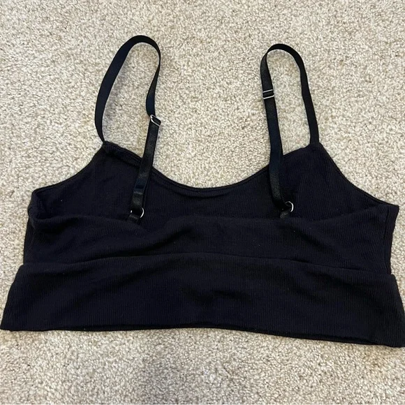 Athleta Black Well Rested Rib Sleep Bra Bralette Small - Picture 5 of 6